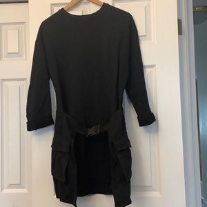 Zara Sweatshirt Cargo Dress Tunic